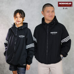 เสื้อแจ็กเก็ตสีดำ กันแดด-กันลม