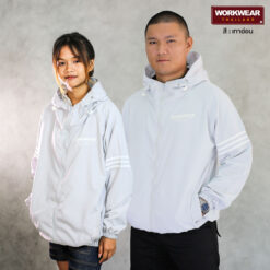 เสื้อแจ็กเก็ตสีเทาอ่อน กันแดด-กันลม